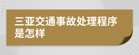 三亚交通事故处理程序是怎样