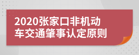 2020张家口非机动车交通肇事认定原则
