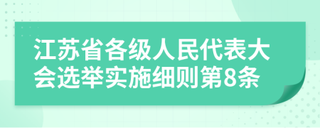 江苏省各级人民代表大会选举实施细则第8条