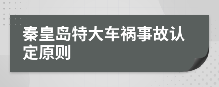 秦皇岛特大车祸事故认定原则