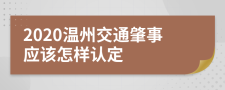 2020温州交通肇事应该怎样认定