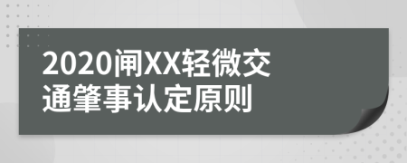 2020闸XX轻微交通肇事认定原则