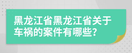 黑龙江省黑龙江省关于车祸的案件有哪些？