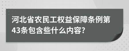 河北省农民工权益保障条例第43条包含些什么内容?
