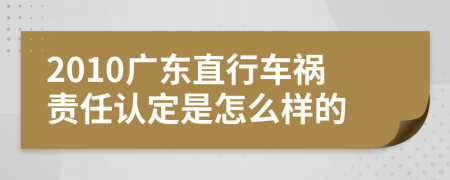 2010广东直行车祸责任认定是怎么样的