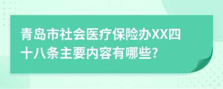 青岛市社会医疗保险办XX四十八条主要内容有哪些?