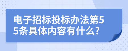 电子招标投标办法第55条具体内容有什么?