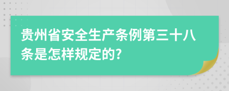 贵州省安全生产条例第三十八条是怎样规定的?