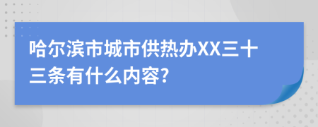 哈尔滨市城市供热办XX三十三条有什么内容?