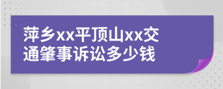 萍乡xx平顶山xx交通肇事诉讼多少钱