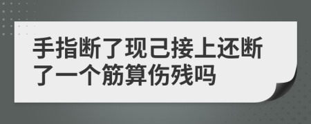 手指断了现己接上还断了一个筋算伤残吗