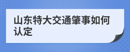 山东特大交通肇事如何认定