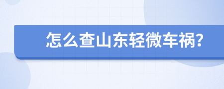 怎么查山东轻微车祸？