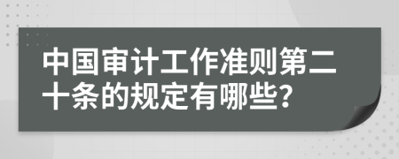 中国审计工作准则第二十条的规定有哪些？