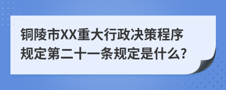 铜陵市XX重大行政决策程序规定第二十一条规定是什么?