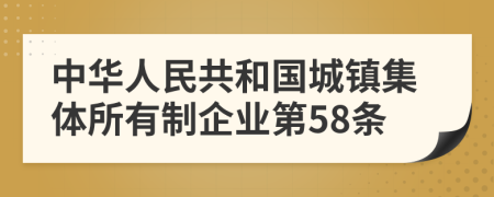 中华人民共和国城镇集体所有制企业第58条