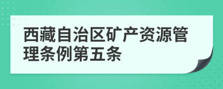 西藏自治区矿产资源管理条例第五条