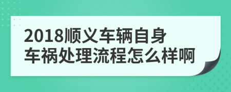 2018顺义车辆自身车祸处理流程怎么样啊