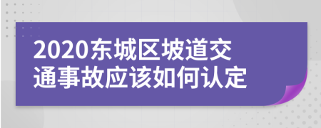 2020东城区坡道交通事故应该如何认定