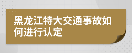 黑龙江特大交通事故如何进行认定