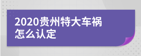 2020贵州特大车祸怎么认定