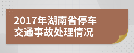 2017年湖南省停车交通事故处理情况