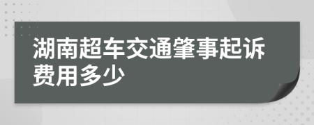 湖南超车交通肇事起诉费用多少