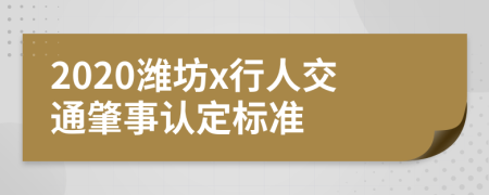 2020潍坊x行人交通肇事认定标准