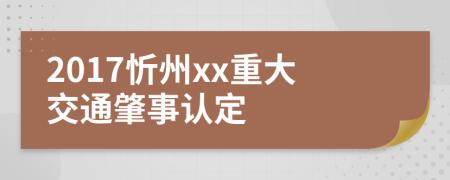 2017忻州xx重大交通肇事认定