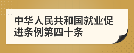 中华人民共和国就业促进条例第四十条