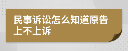 民事诉讼怎么知道原告上不上诉