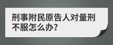 刑事附民原告人对量刑不服怎么办？
