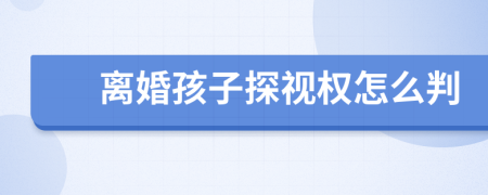 离婚孩子探视权怎么判