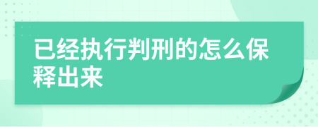 已经执行判刑的怎么保释出来