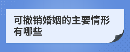 可撤销婚姻的主要情形有哪些