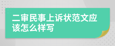 二审民事上诉状范文应该怎么样写