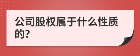 公司股权属于什么性质的？