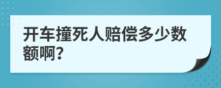 开车撞死人赔偿多少数额啊？