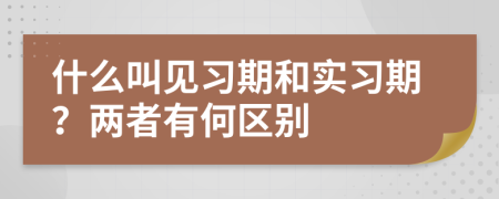 什么叫见习期和实习期？两者有何区别