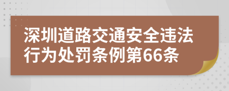 深圳道路交通安全违法行为处罚条例第66条