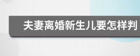 夫妻离婚新生儿要怎样判