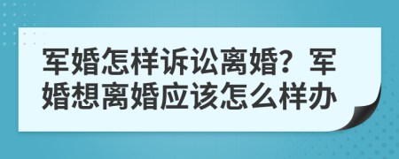 军婚怎样诉讼离婚？军婚想离婚应该怎么样办