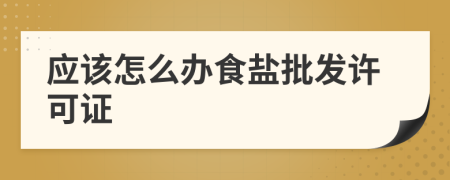 应该怎么办食盐批发许可证
