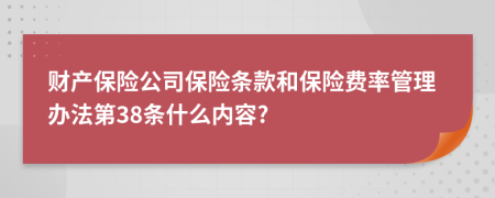财产保险公司保险条款和保险费率管理办法第38条什么内容?