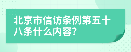 北京市信访条例第五十八条什么内容?