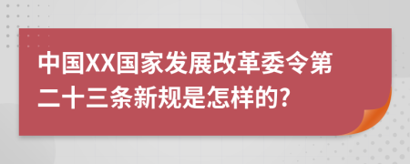 中国XX国家发展改革委令第二十三条新规是怎样的?