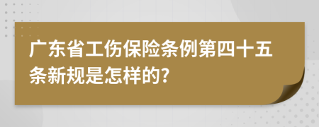 广东省工伤保险条例第四十五条新规是怎样的?