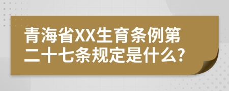 青海省XX生育条例第二十七条规定是什么?
