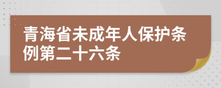青海省未成年人保护条例第二十六条