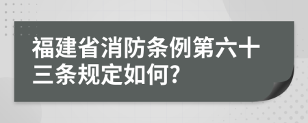 福建省消防条例第六十三条规定如何?